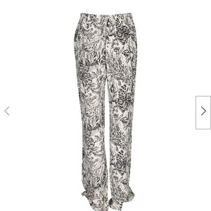 Floral Black and White Women's Pants
